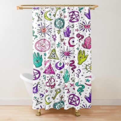 Arcane Colorful Icon Shower Curtain