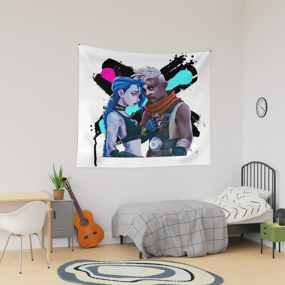 Jinx Ekko Arcane Movies Riot League Of Legends Tapestry