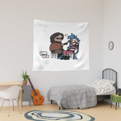 Sevika And Jinx Chibi Tapestry