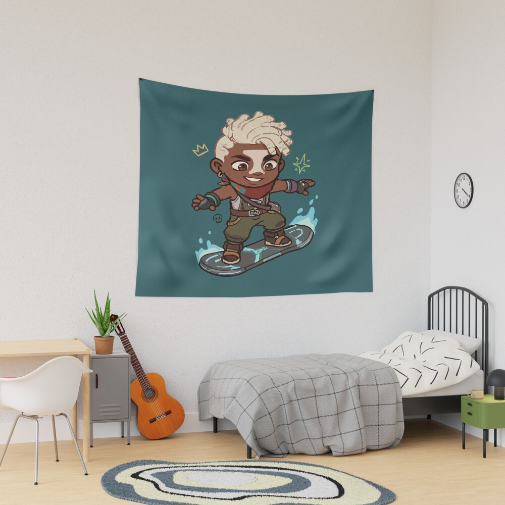 Arcane Ekko Hoverboard Ride Tapestry