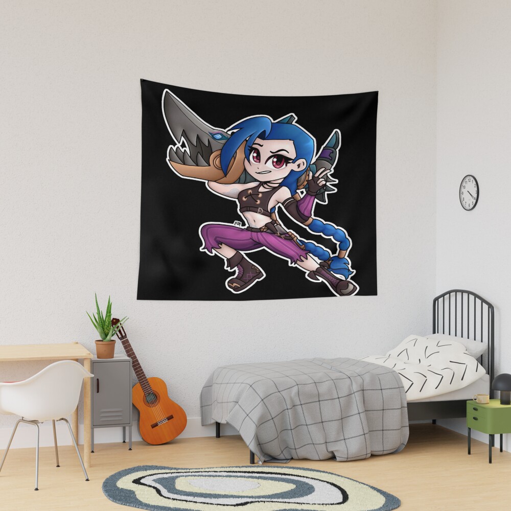 Jinx Arcane Chibi Tapestry