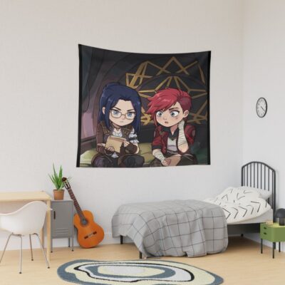 Behind The Scenes Vi And Caitlyn Chibi Arcane Tapestry