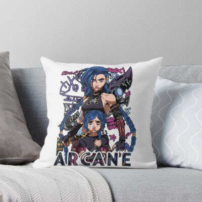 Jinx Arcane Two Version Throw Pillow