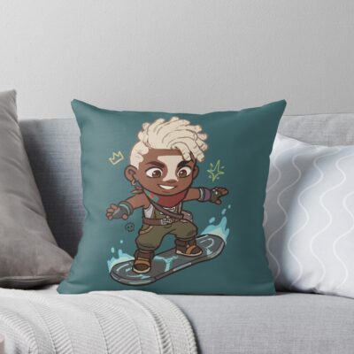 Arcane Ekko Hoverboard Ride Throw Pillow