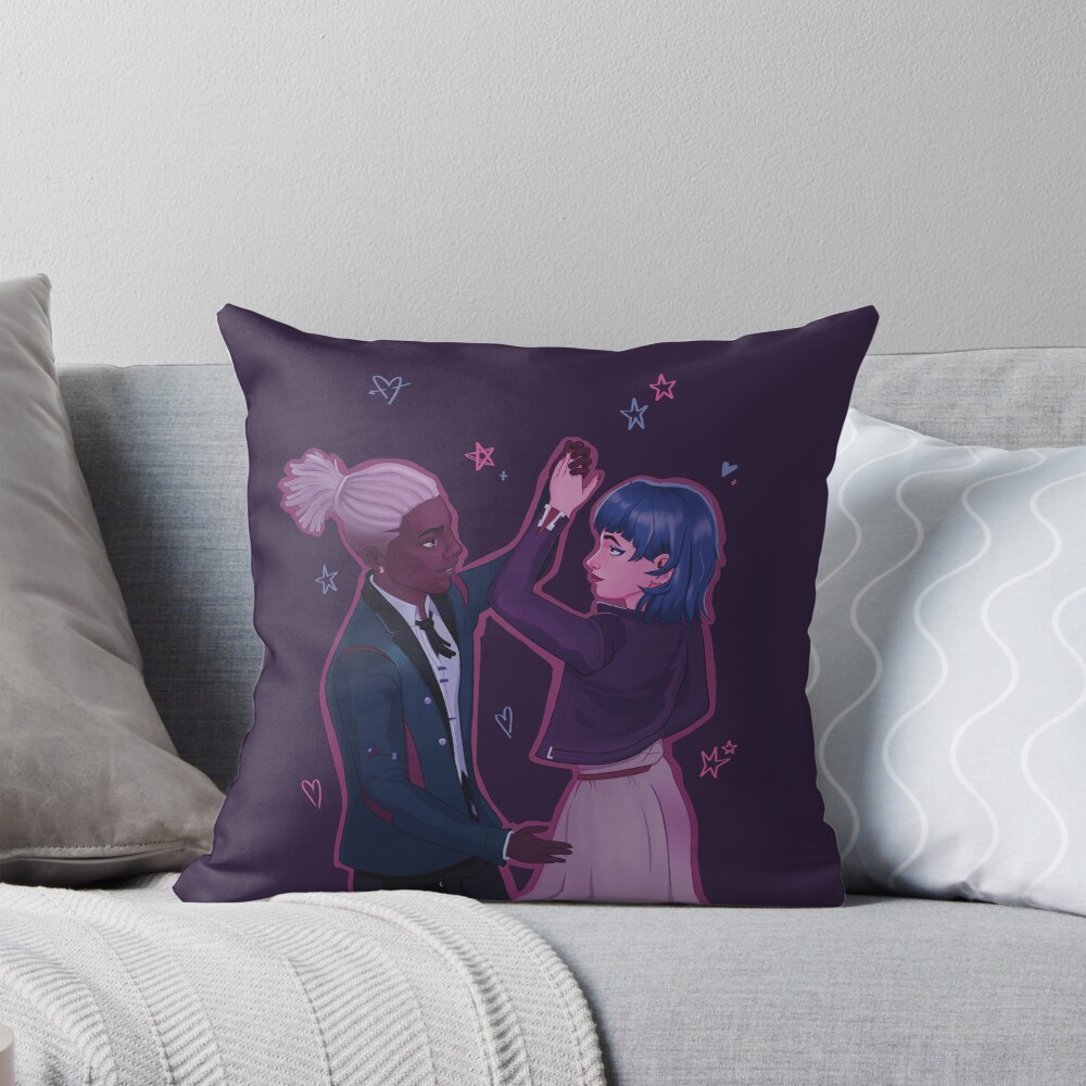 Ekko And Jinx Powder Dance Arcane Throw Pillow