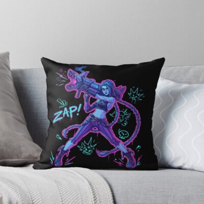 Jinx Arcane Chaos Tee Throw Pillow