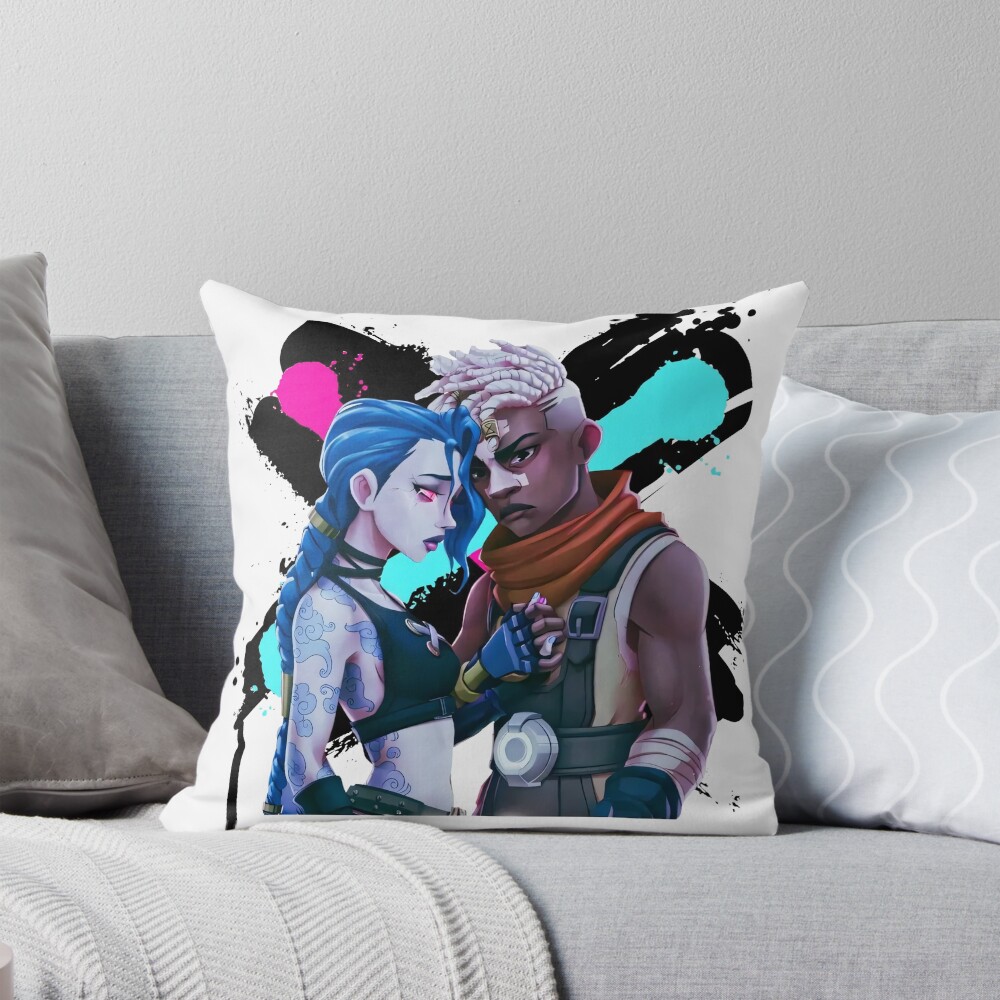 Jinx Ekko Arcane Movies Riot League Of Legends Throw Pillow