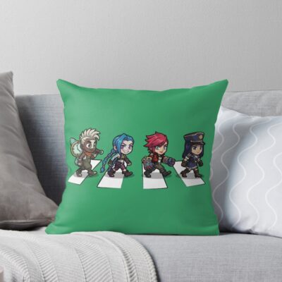 Arcane Chibi Crossover Abbey Road Style Throw Pillow