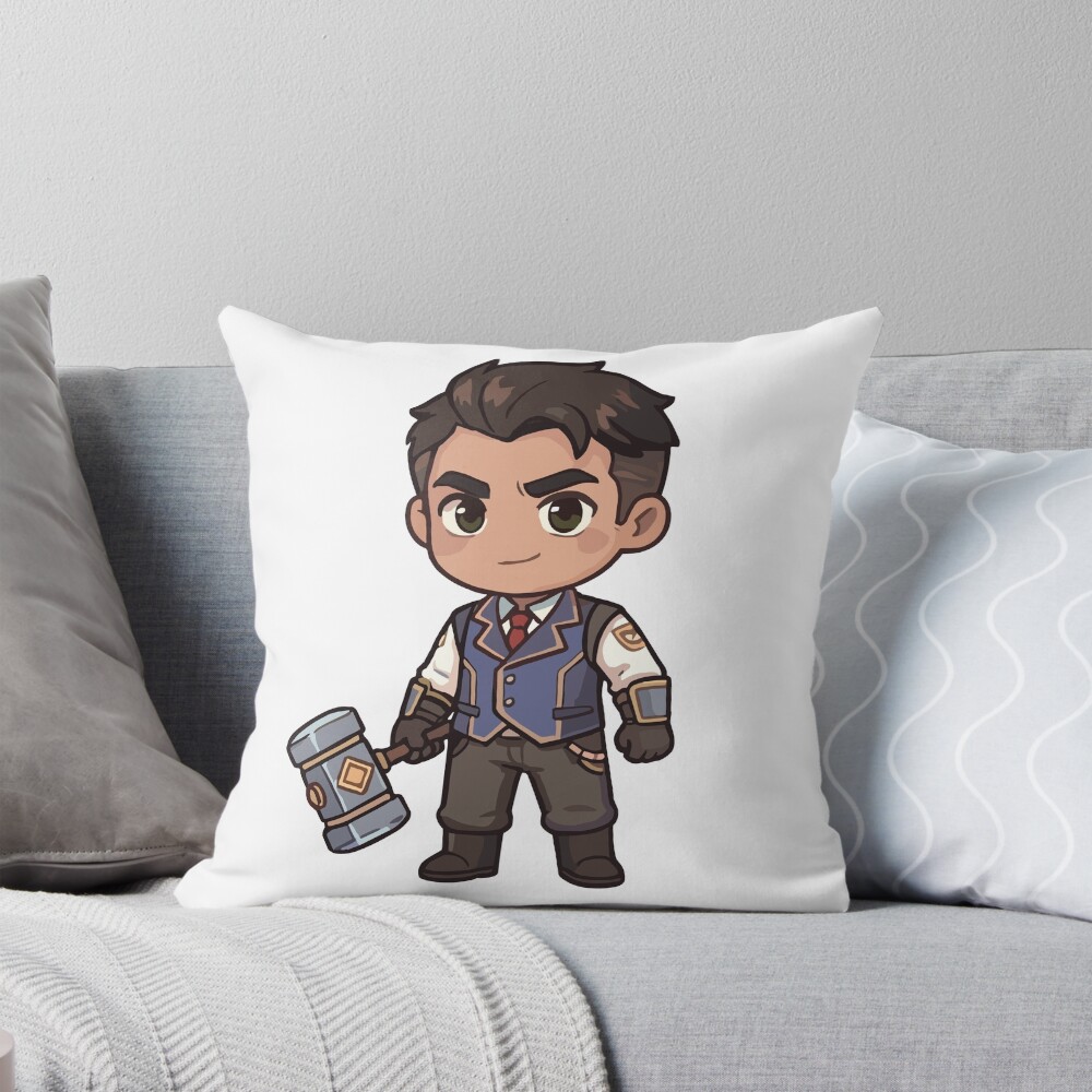 Arcane Jayce Heroic Piltover Throw Pillow